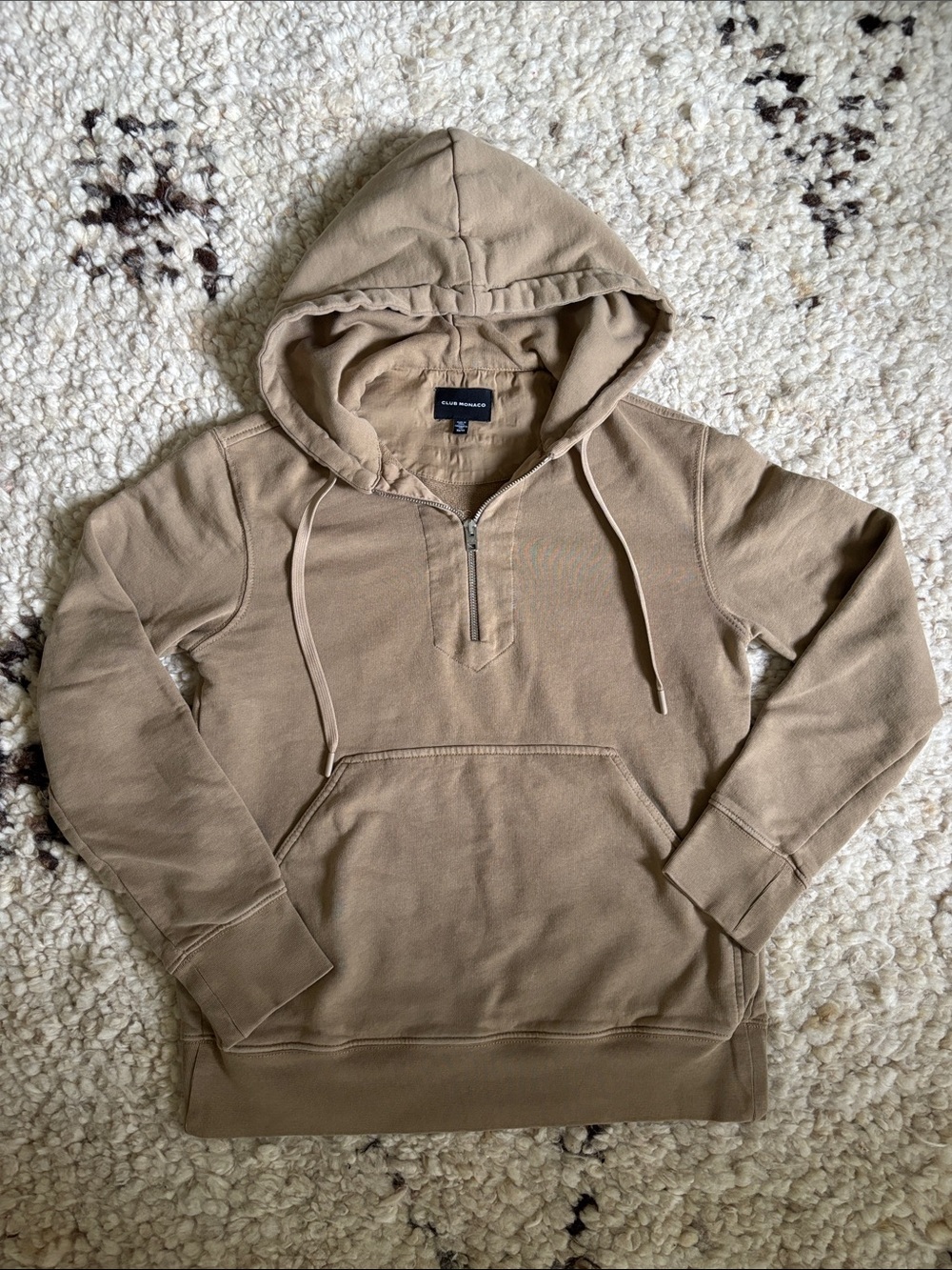 Club Monaco Tan Half-Zip Hoodie